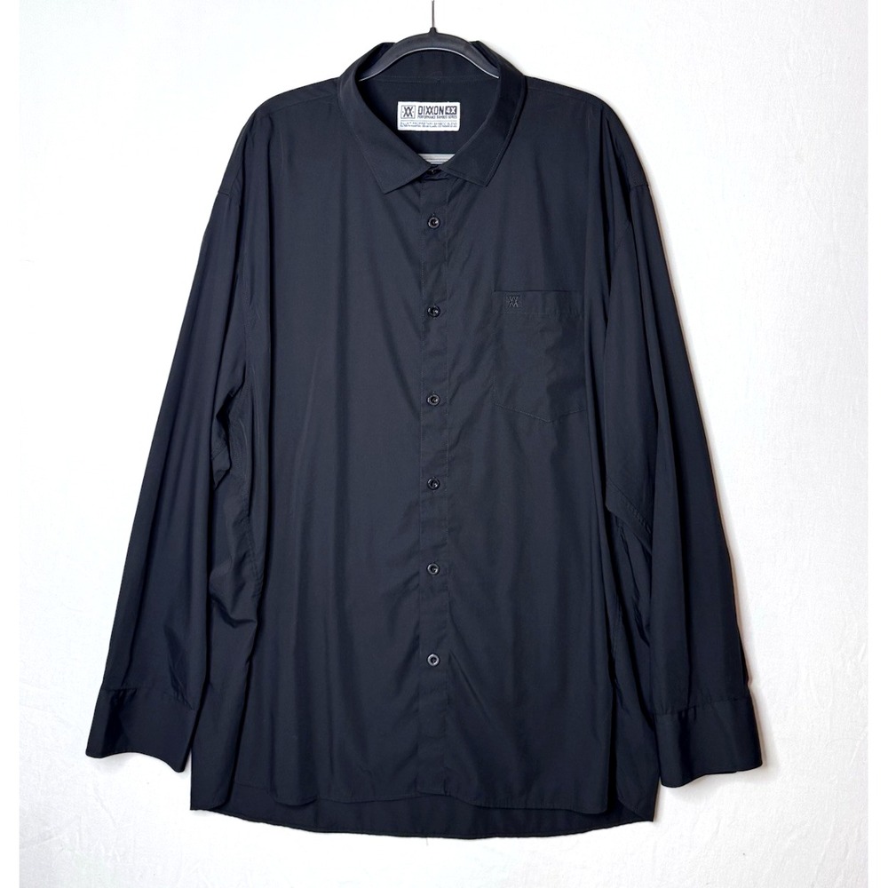 Dixxon Performance Bamboo Shirt Sz 4X Black Button Down Collar Dress Work Comfor